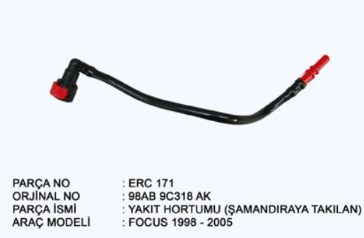 YAKIT BORUSU KIRMIZI (ŞAMANDIRAYA TAKILAN)  FOCUS 1998 - 2004