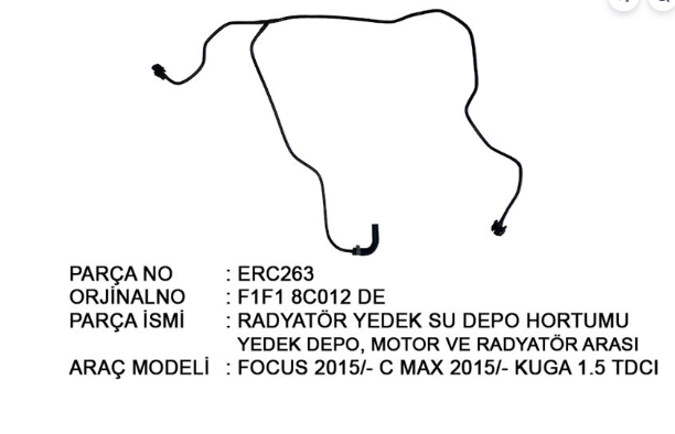 RADYATÖR YEDEK SU DEPO HORTUMU (YEDEK DEPO, MOTOR VE RADYATÖR) FOCUS - KUGA