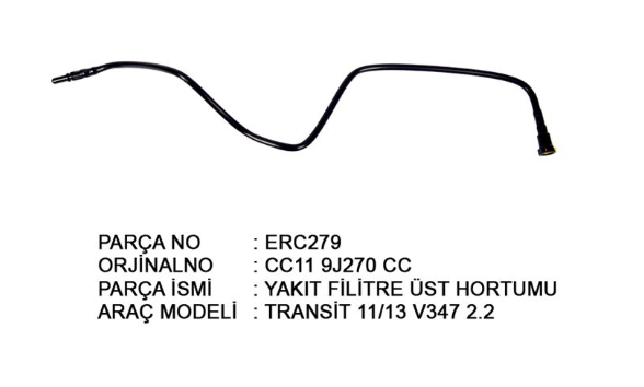YAKIT FİLTRE ÜST HORTUMU 2.2 TDCİ (TEK İNCE) TRANSİT V347