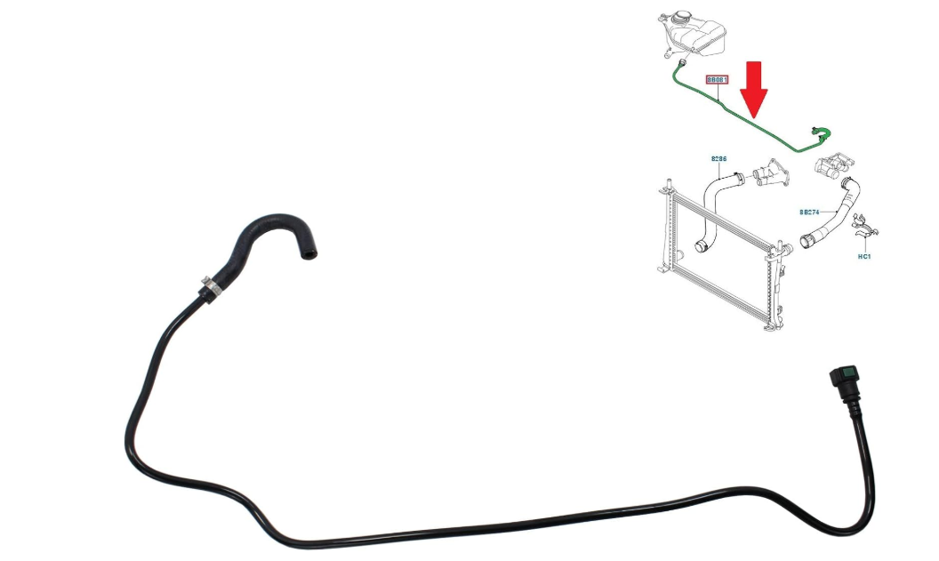 RADYATÖR YEDEK SU DEPO HORTUMU BENZİNLİ FİESTA 2002 - 2012